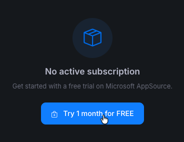 No active subscription Hinweis-Karte mit Try 1 month for FREE Button